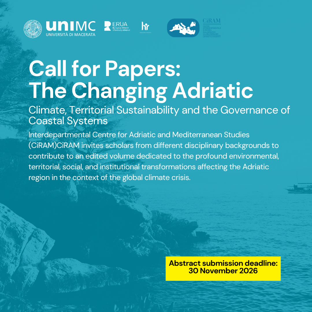 CiRAM Book Series Call for Papers – The Changing Adriatic: Climate, Territorial Sustainability and the Governance of Coastal Systems