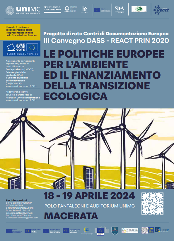 Convegno del CDE: Le politiche europee per l'ambiente ed il finanziamento della transizione ecologica