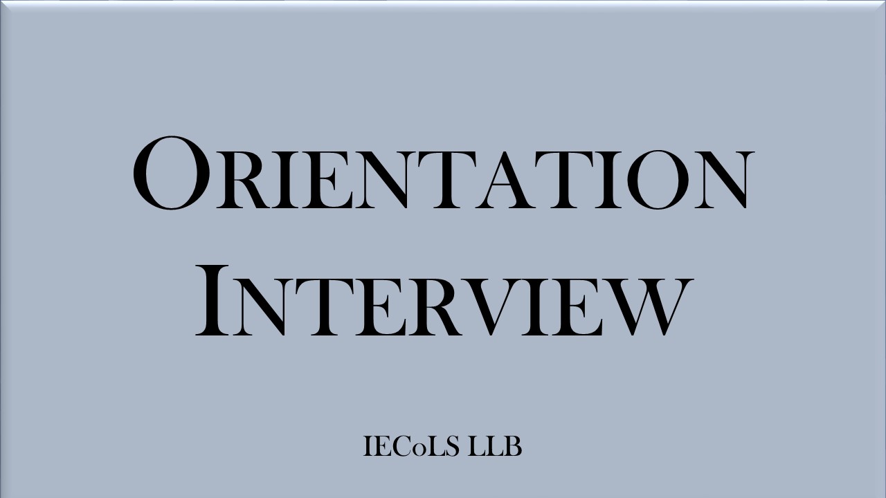 Convocation for Orientation Interview for students enrolled in IECoLS with diploma’s final grade under 70/100 