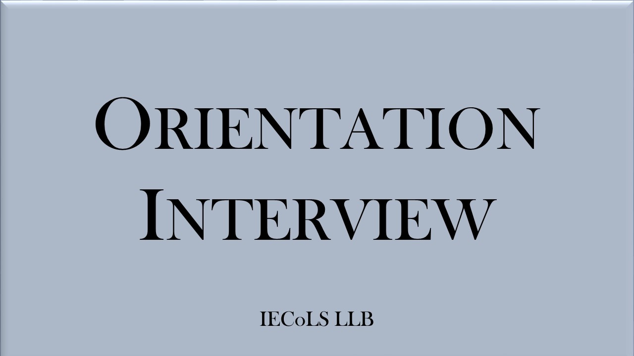 Convocation for Orientation Interview for students enrolled in IECoLS with diploma’s final grade under 70/100