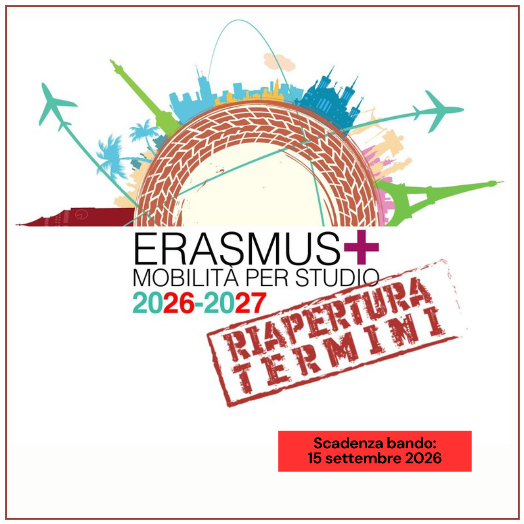 Erasmus+ Studio 2026/2027. Riapertura termini