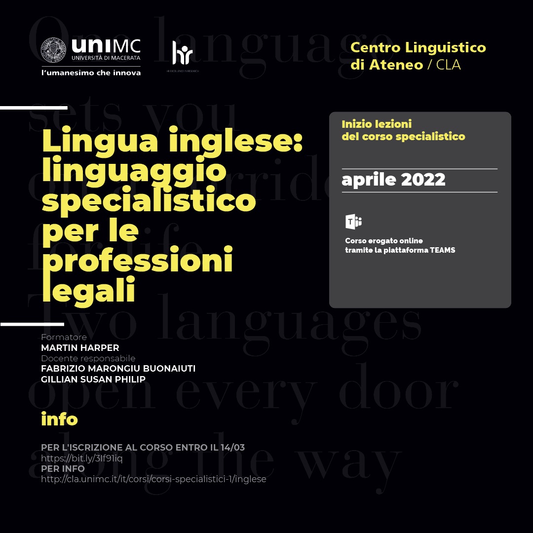 Lingua inglese: linguaggio specialistico per le professioni legali