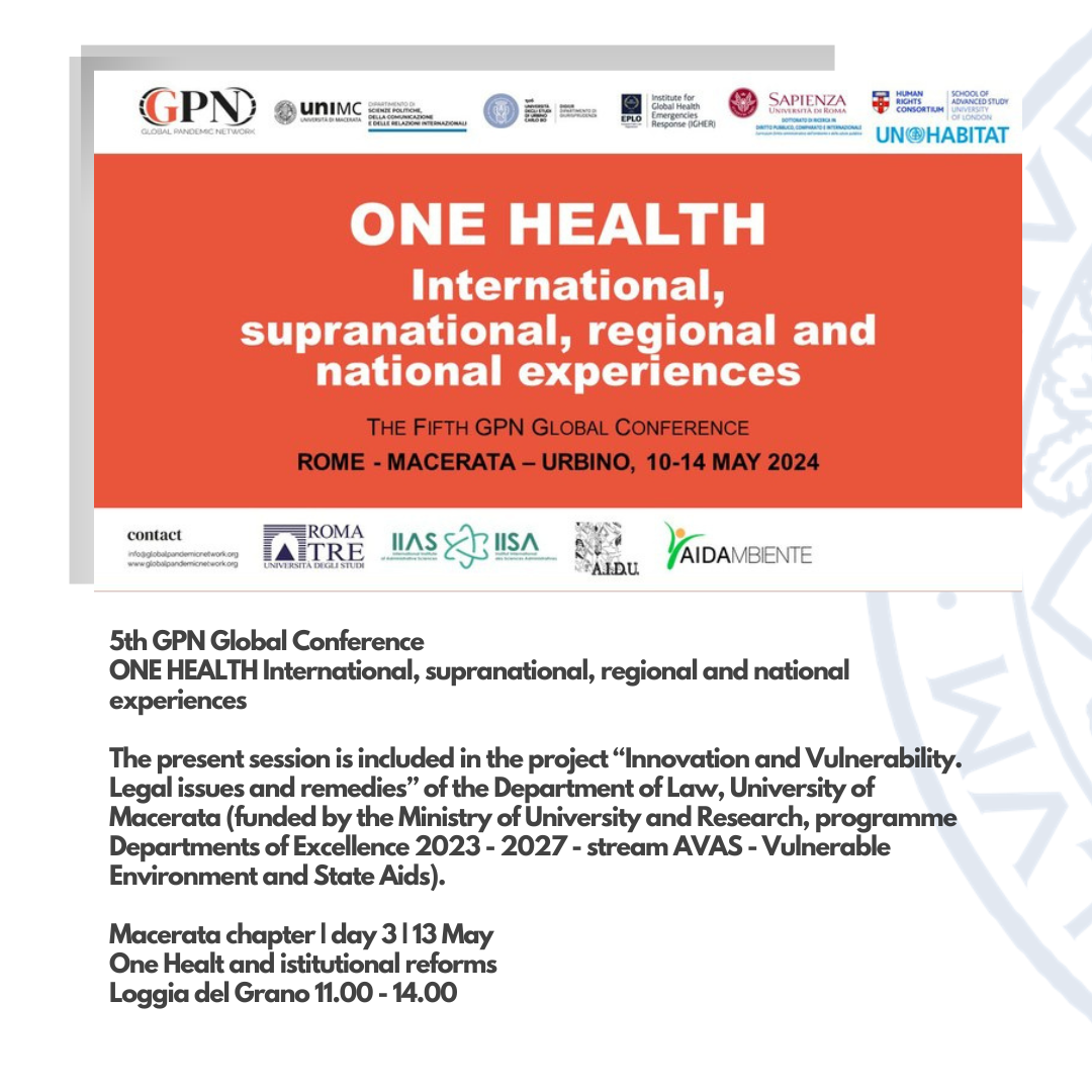ONE HEALTH International, supranational, regional and national experiences