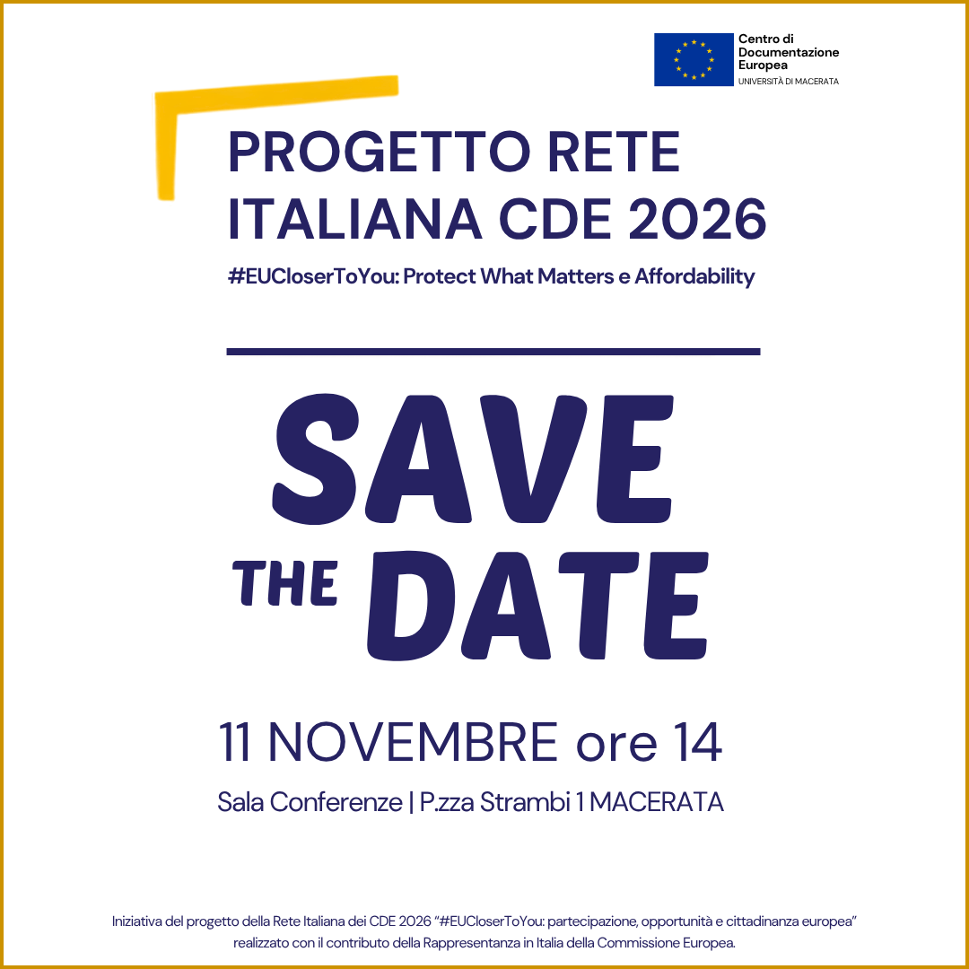 Save the date | Il CDE UniMC partecipa al Progetto della Rete italiana dei CDE 2026
