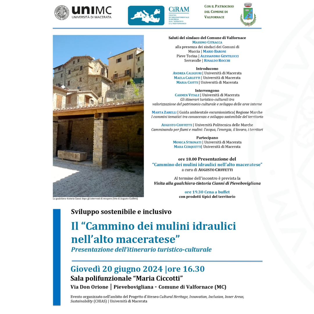 UNIMC per i Sibillini: presentazione del “Cammino dei mulini idraulici nell’alto maceratese”